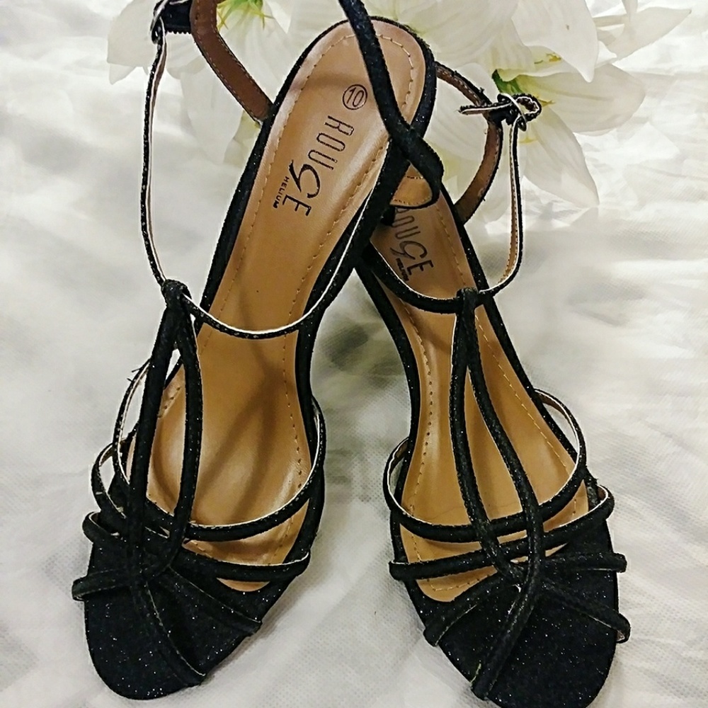 Strappy Glitter Heels